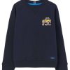 Apparel * | Joules Blue Ventura Artwork Crew Neck Sweatshirt Gift Selection