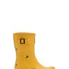 Accessories * | Joules Molly Welly Yellow Mid Height Printed Wellies Attractive