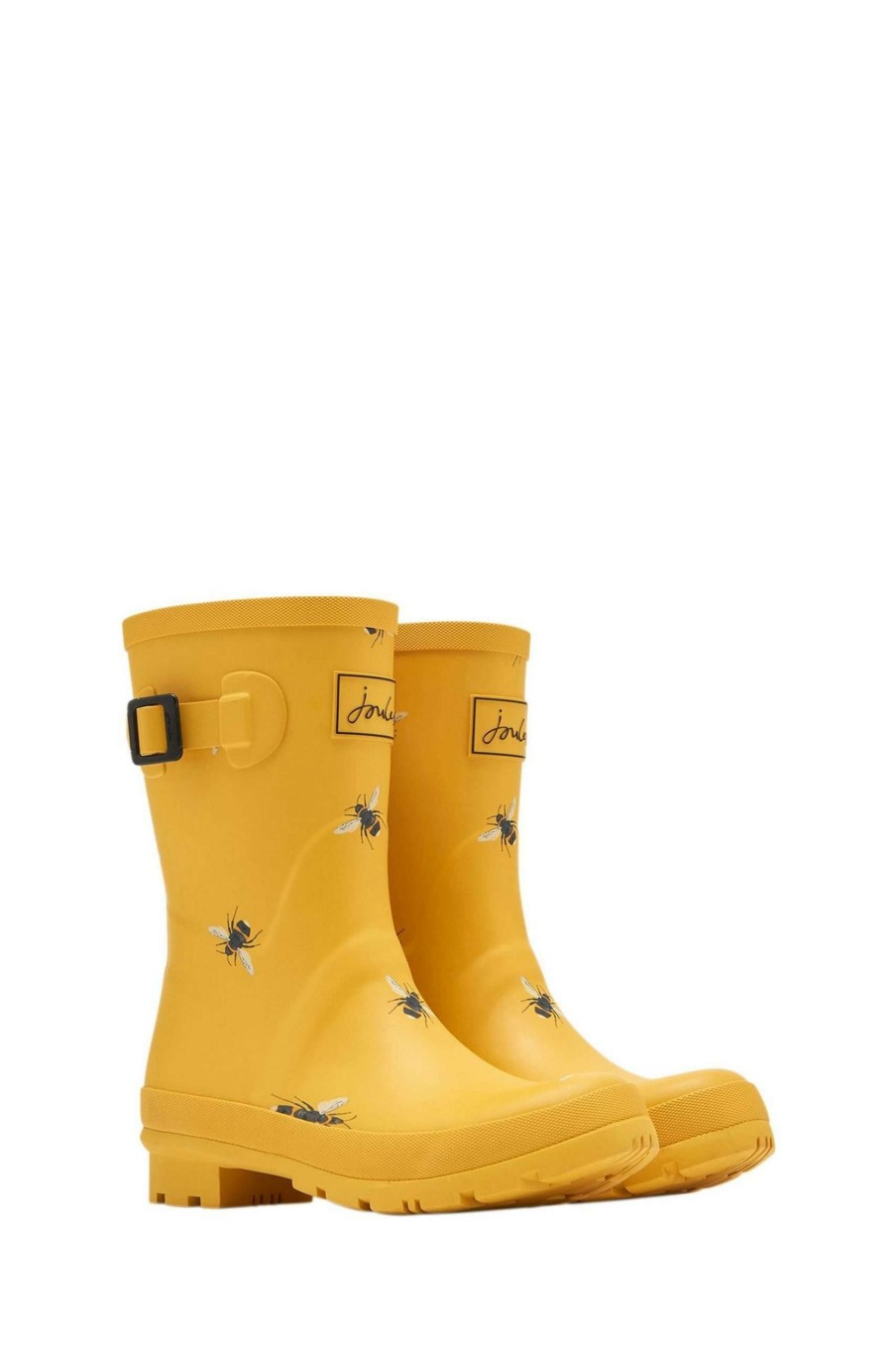 Accessories * | Joules Molly Welly Yellow Mid Height Printed Wellies Attractive