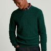 Apparel * | Joules Green Glendale Fine Knit Cable Crew Neck Jumper Limited Edition