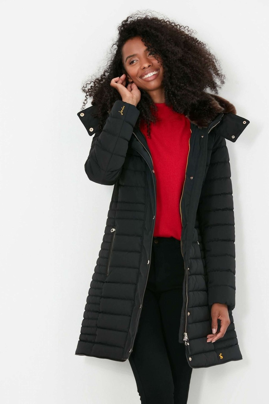 Apparel * | Joules Black Cherington Coat Exclusive Design