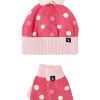 Accessories * | Joules Pink Bella Knitted Hat And Mittens Set Cut Price