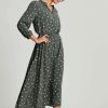 Apparel * | Joules Green Josie Frill Elasticated Waist Dress Online Sales