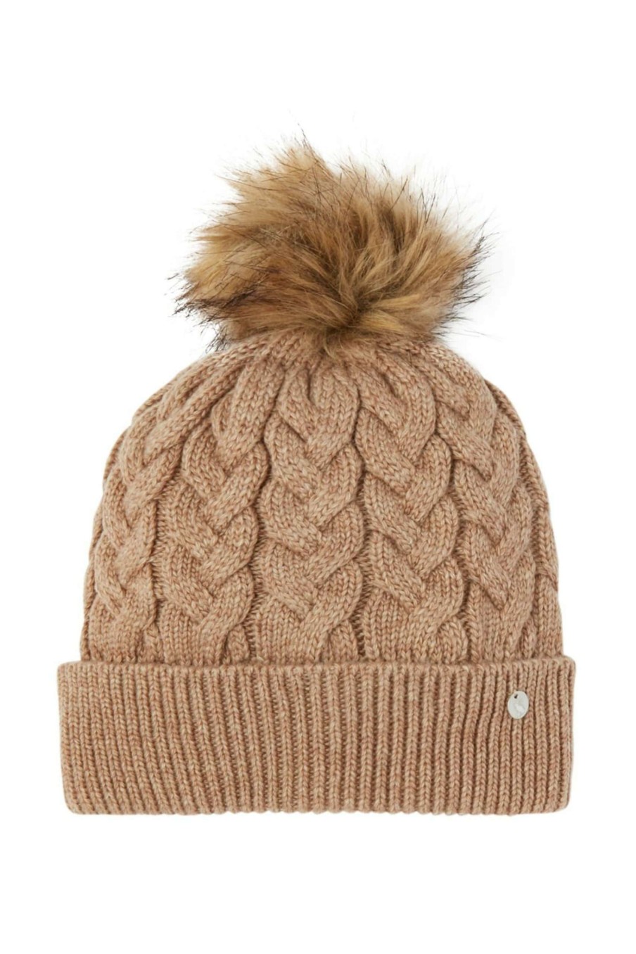 Accessories * | Joules Elena Brown Cable Hat Discount