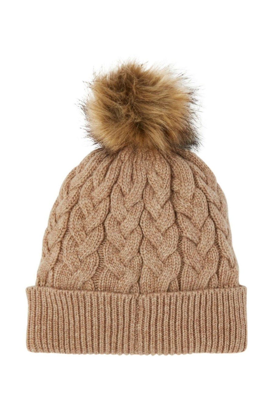 Accessories * | Joules Elena Brown Cable Hat Discount