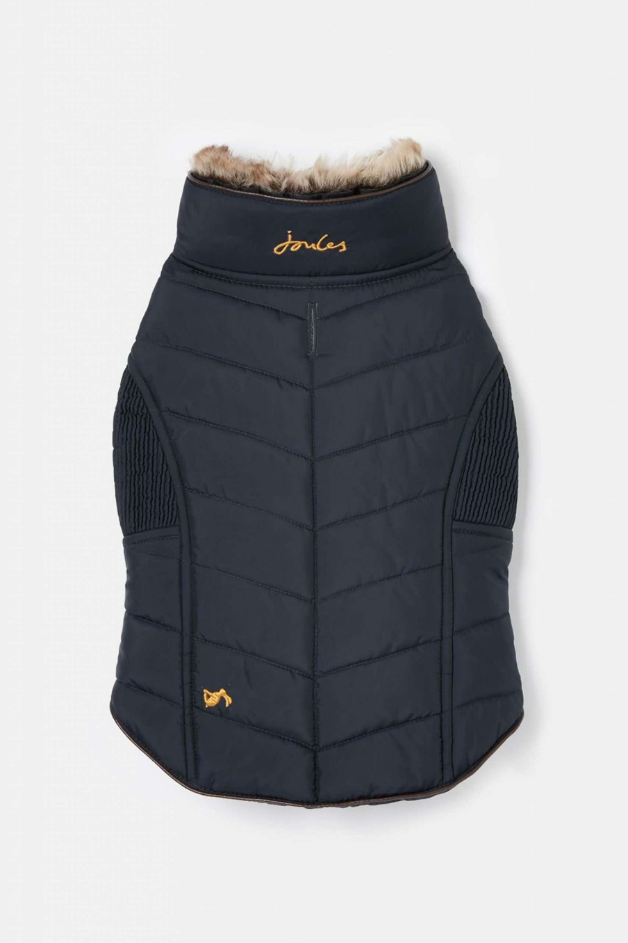 Apparel * | Joules Chevron Padded Quilted Dog Coat Gift Selection