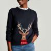 Apparel * | Joules Navy Blue The Cracking Christmas Jumper Special