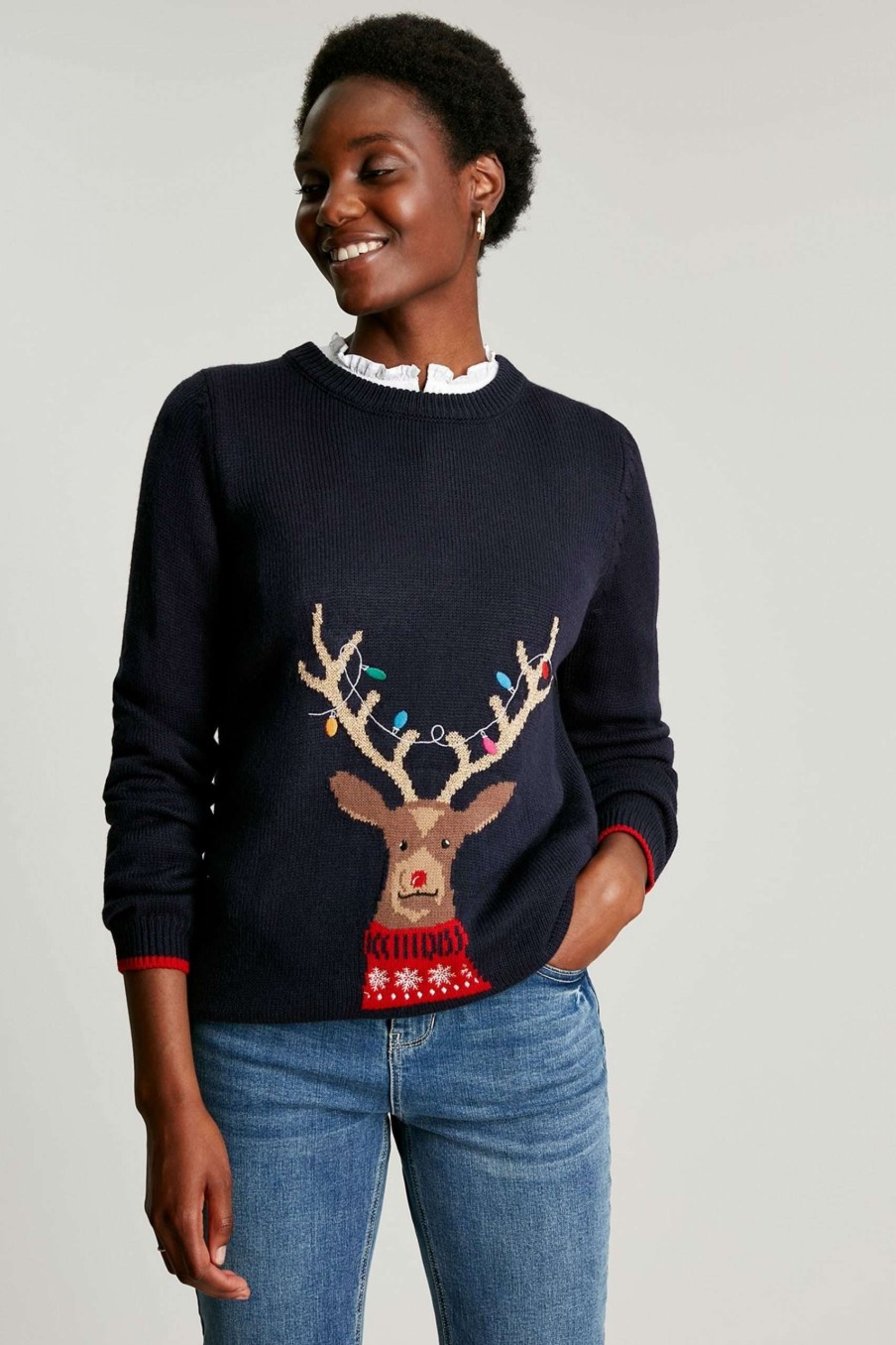 Apparel * | Joules Navy Blue The Cracking Christmas Jumper Special