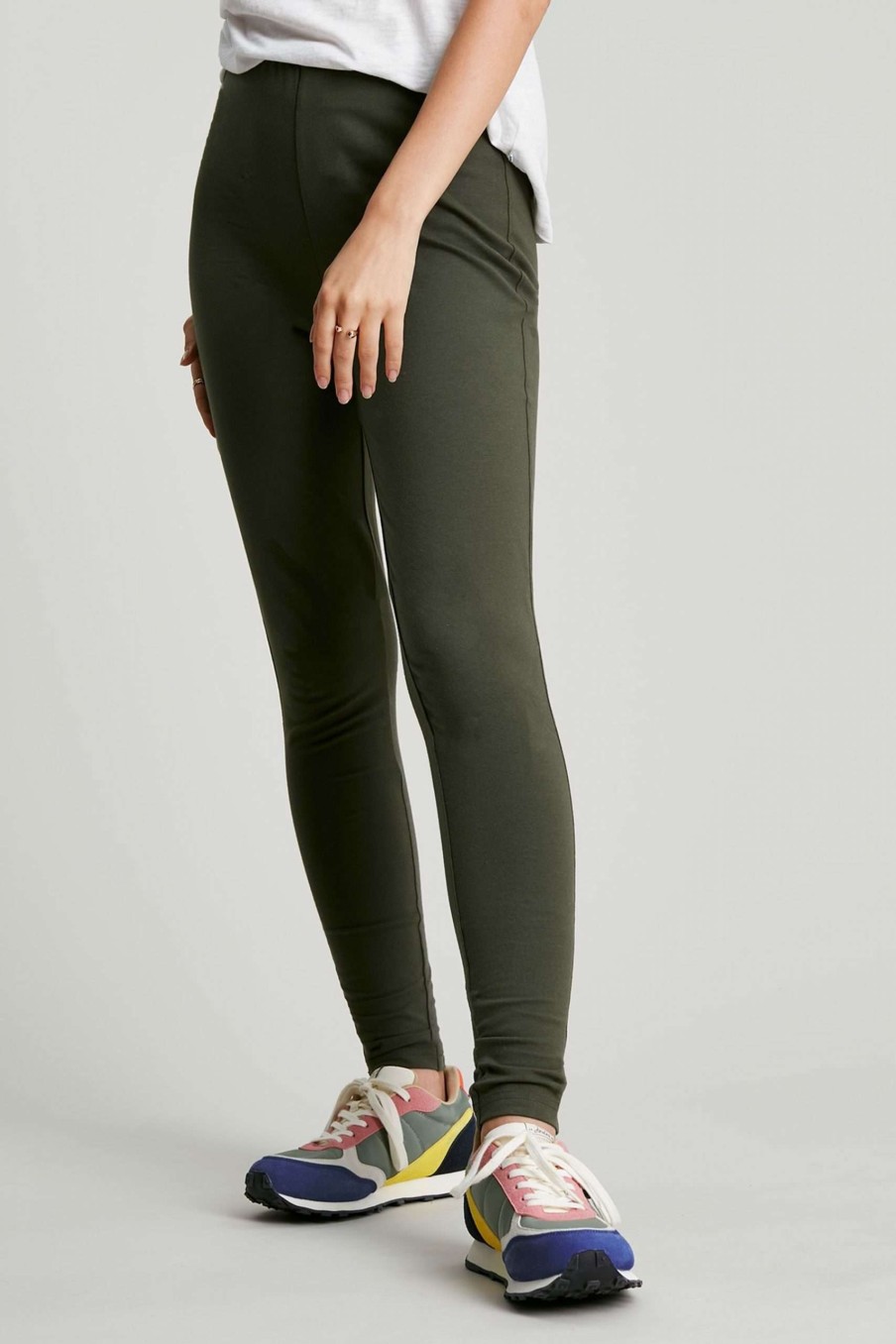 Apparel * | Joules Green Ebba Plain Leggings Latest Fashion