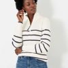 Apparel * | Joules White Portmore Quarter-Zip Jumper Attractive