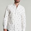 Apparel * | Joules White Invitation Classic Fit Printed Shirt Latest Fashion