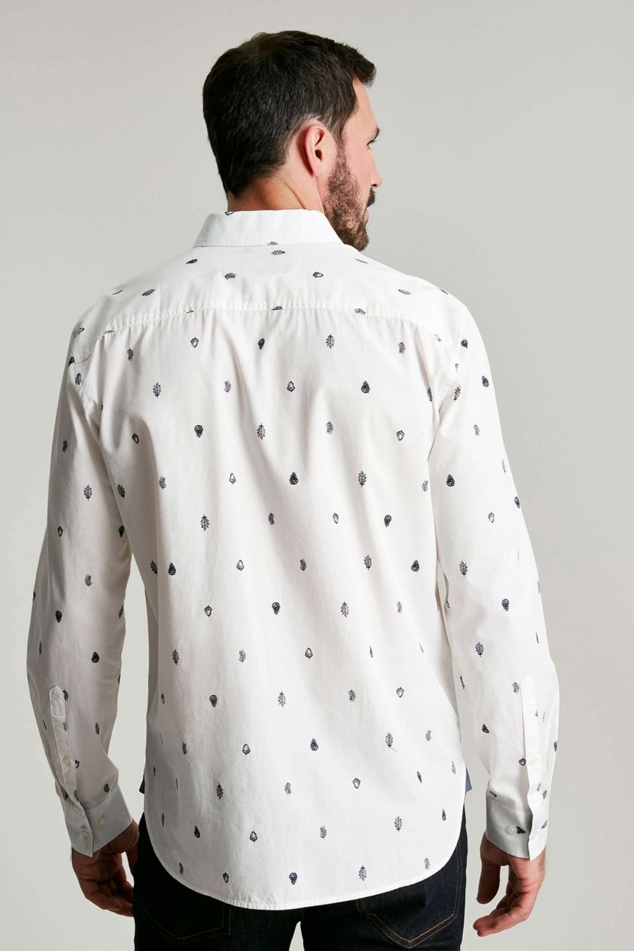 Apparel * | Joules White Invitation Classic Fit Printed Shirt Latest Fashion