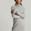 Apparel * | Joules Grey Laurie Roll Neck Knitted Dress Latest Fashion