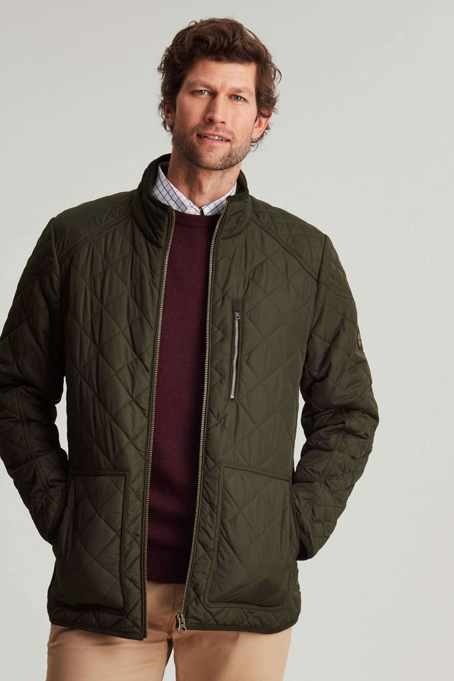 Apparel * | Joules Green Derwent Quilted Fleece Lined Jacket Gift Selection