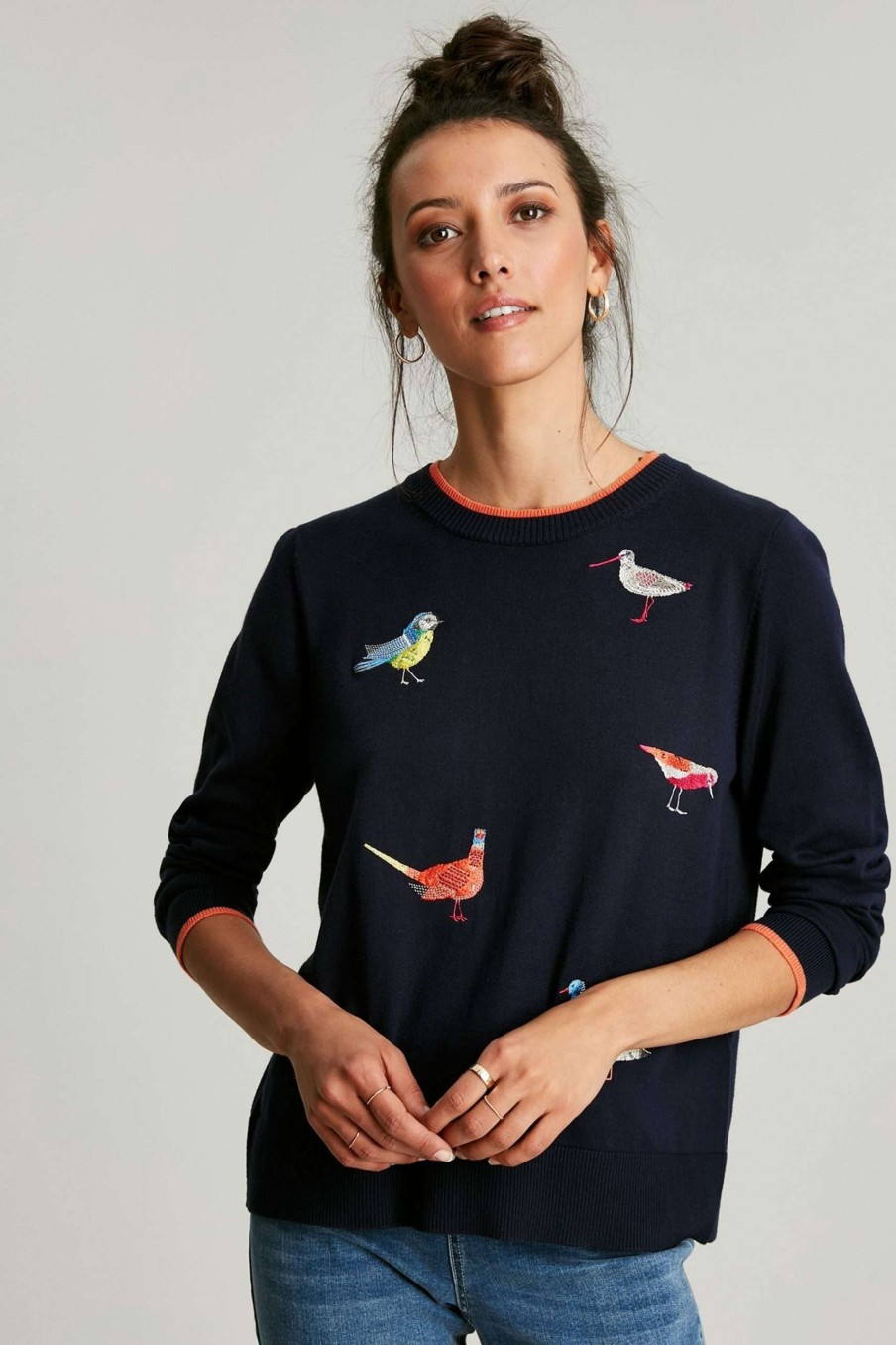 Apparel * | Joules Blue Mariella Intarsia Jumper Cut Price