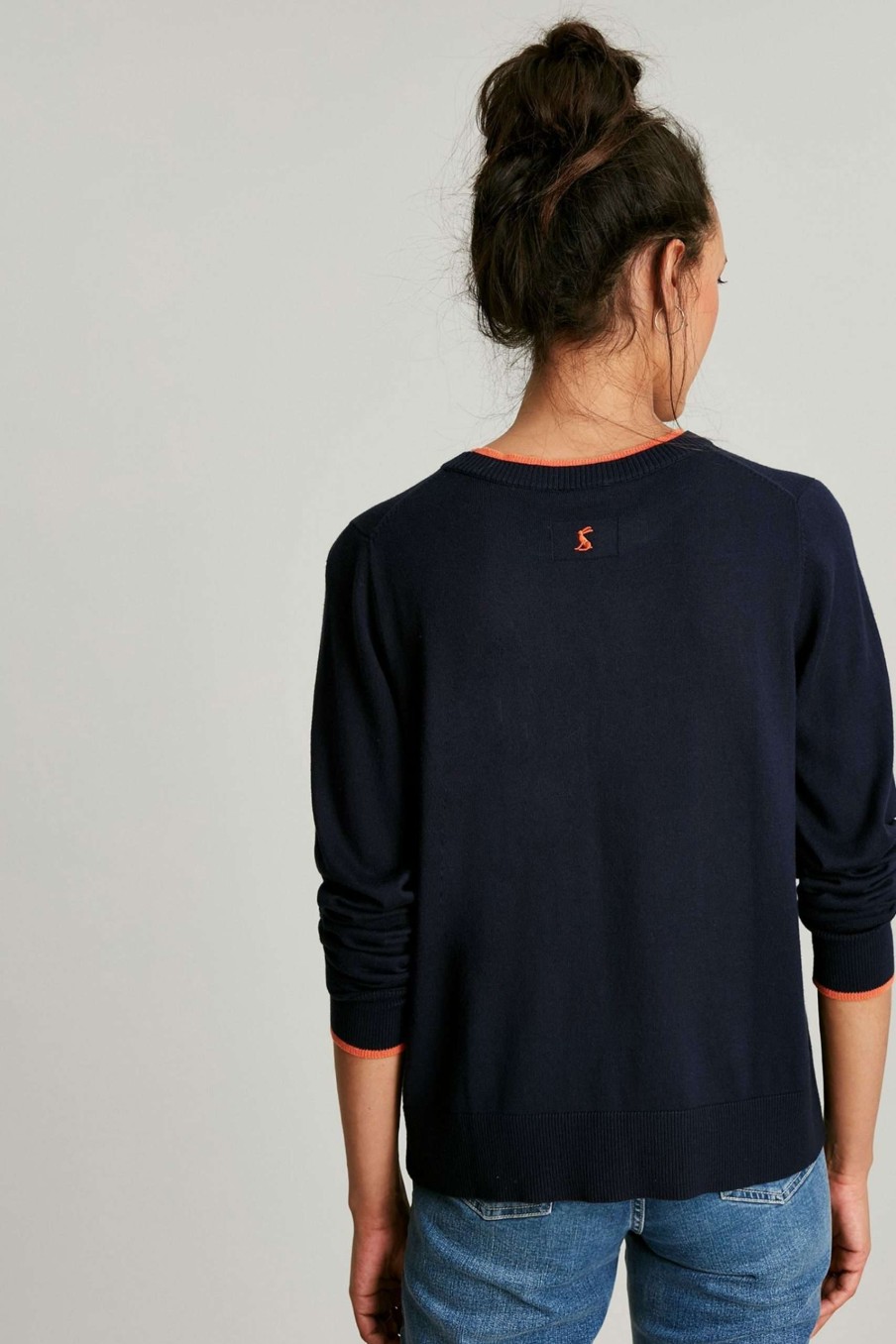 Apparel * | Joules Blue Mariella Intarsia Jumper Cut Price