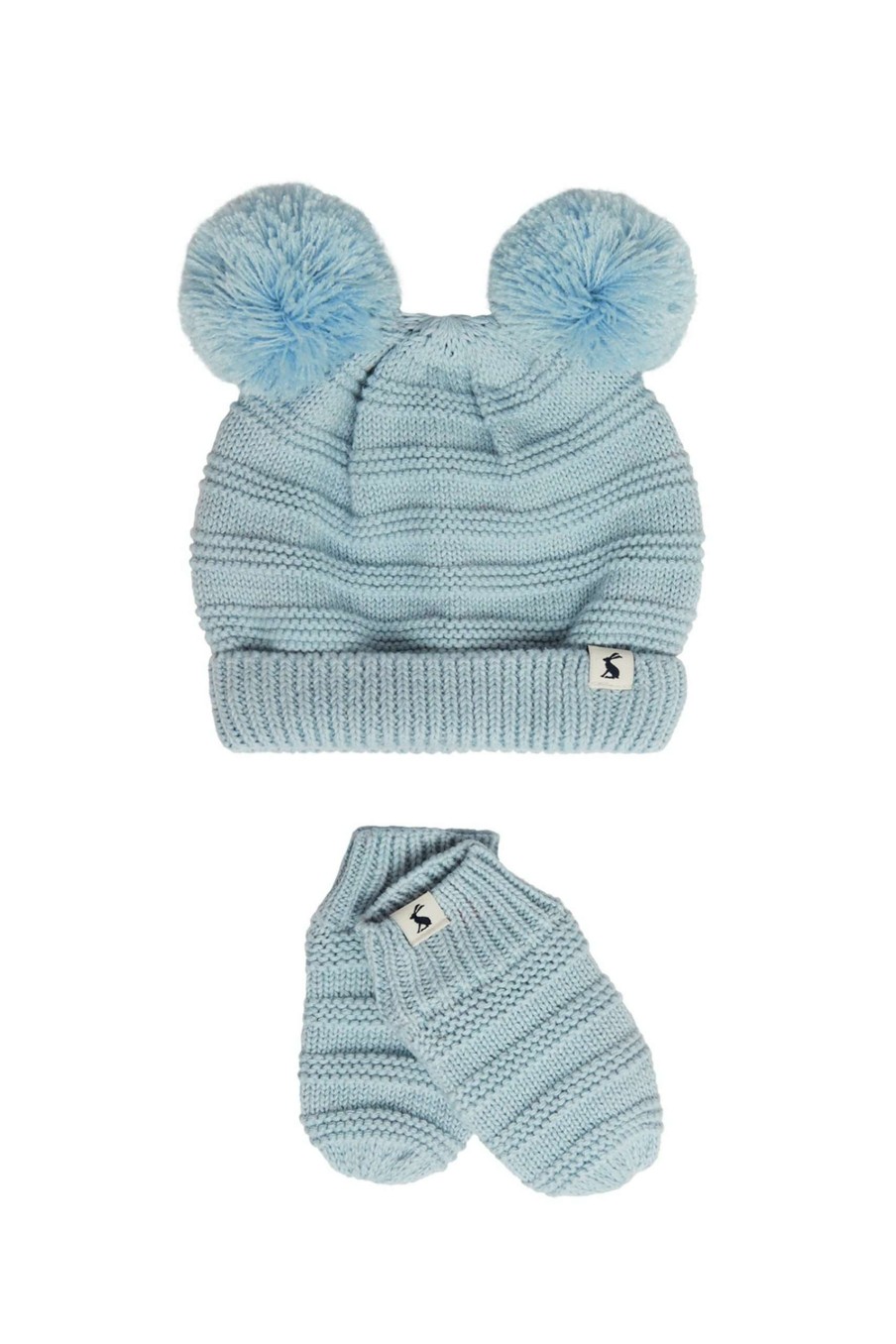 Accessories * | Joules Blue Pom Knitted Hat And Glove Set Online Sales