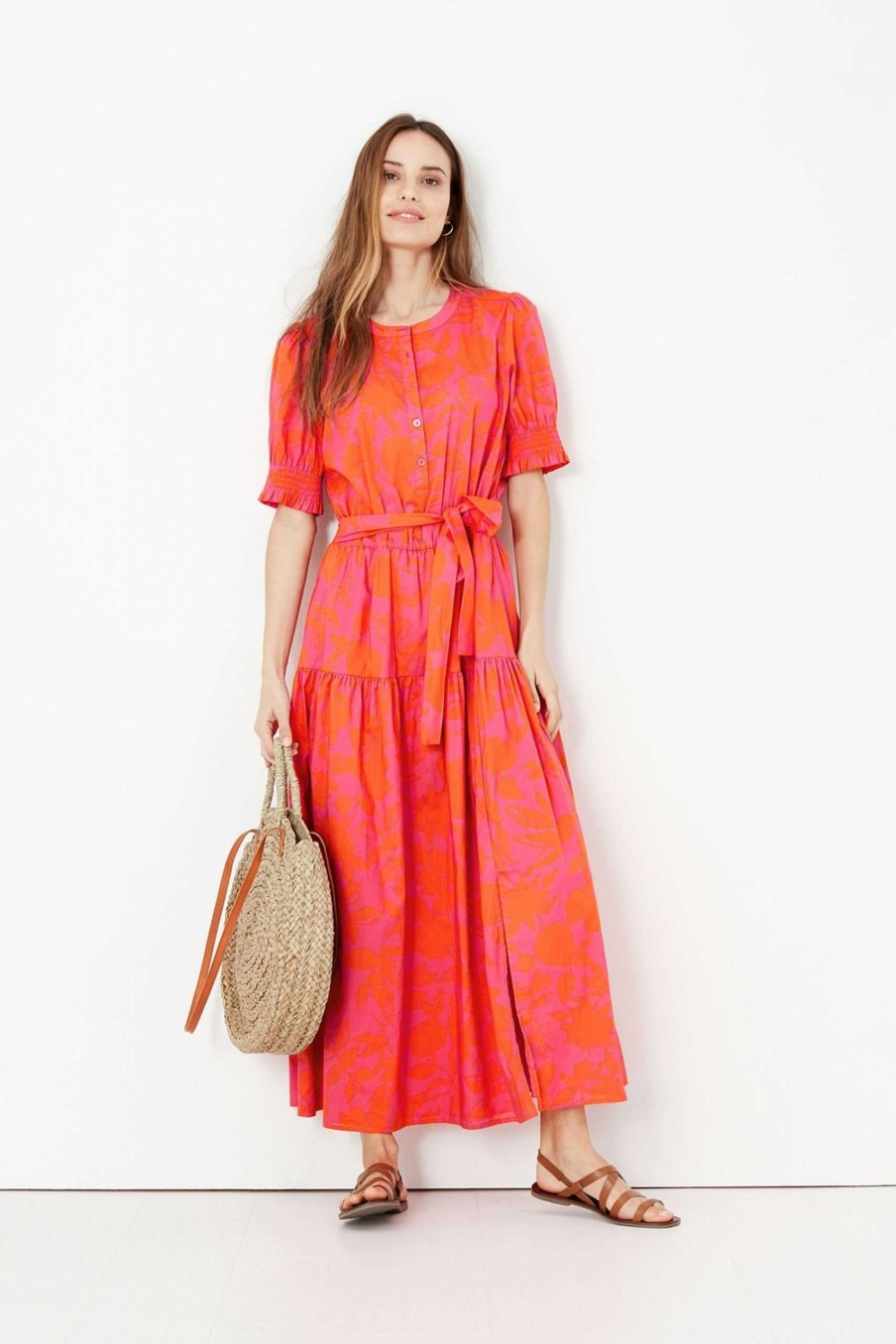 Apparel * | Joules Pink Amelie Button Up Dress Limited Edition