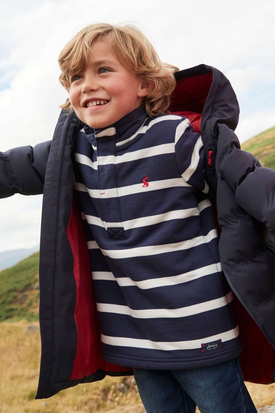 Apparel * | Joules Blue Padwell Waterproof Padded Puffer Coat Excellent Quality