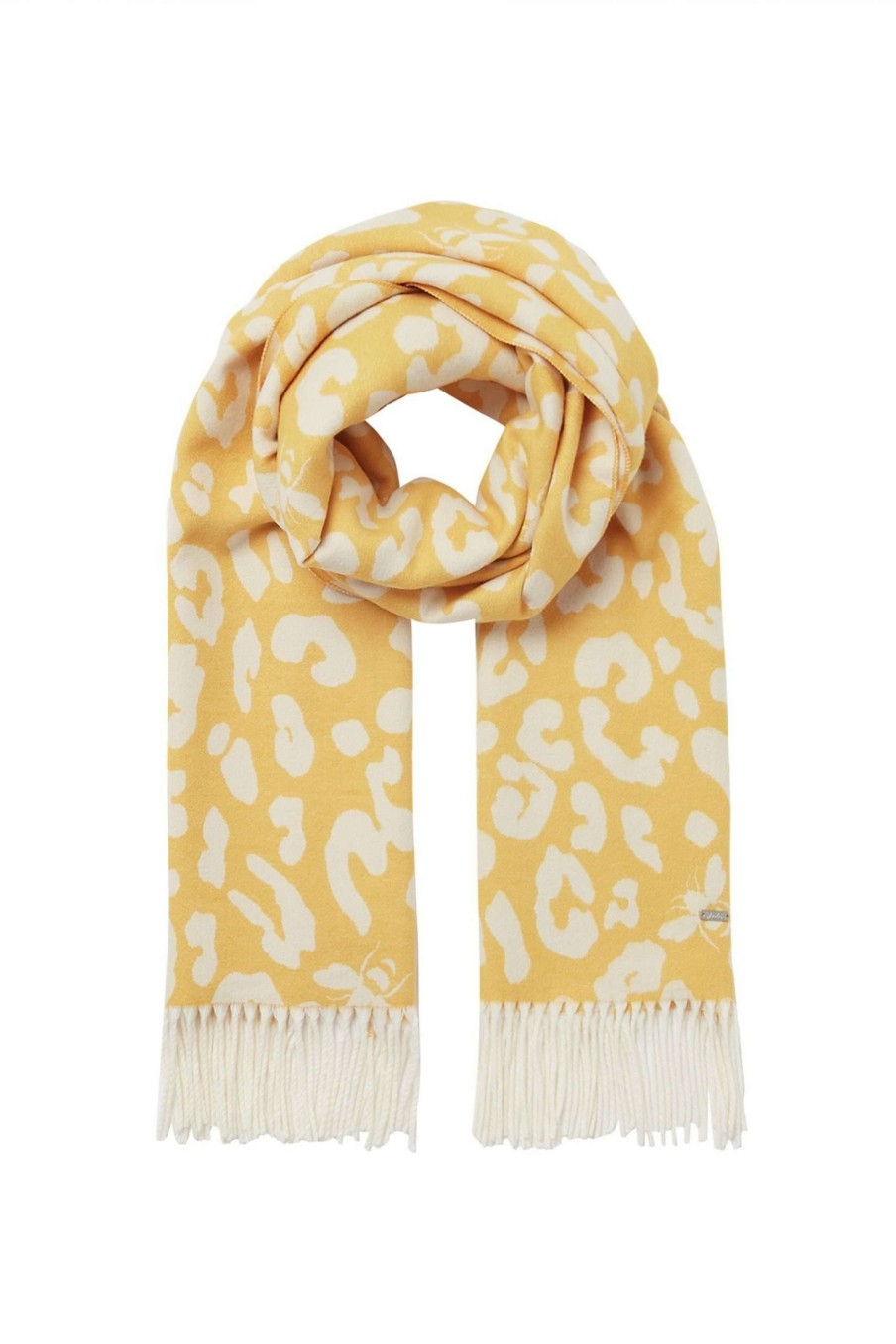 Accessories * | Joules Yellow Elissa Jacquard Warm Handle Scarf Special