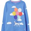 Apparel * | Joules Blue Bessie Long Sleeve Screenprint T-Shirt Limited Edition