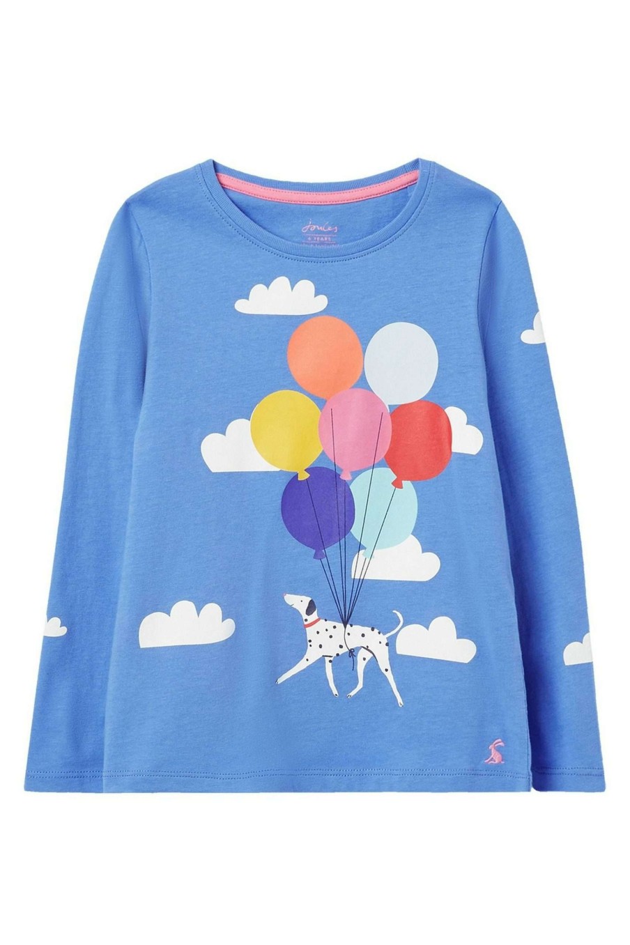 Apparel * | Joules Blue Bessie Long Sleeve Screenprint T-Shirt Limited Edition