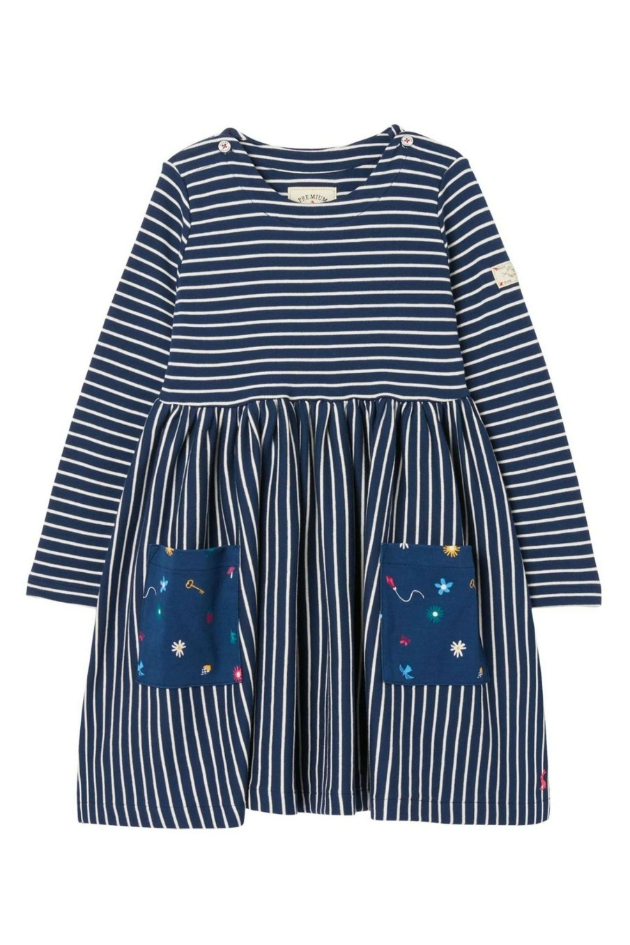 Apparel * | Joules Blue Nancy Jersey Breton Dress Attractive