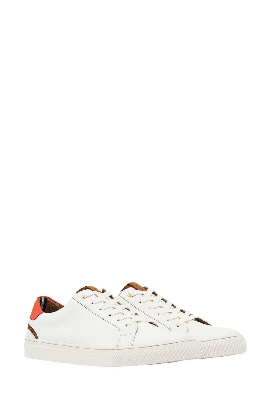 Shoes * | Joules White Classic Trainer Cup Sole Trainers Unique