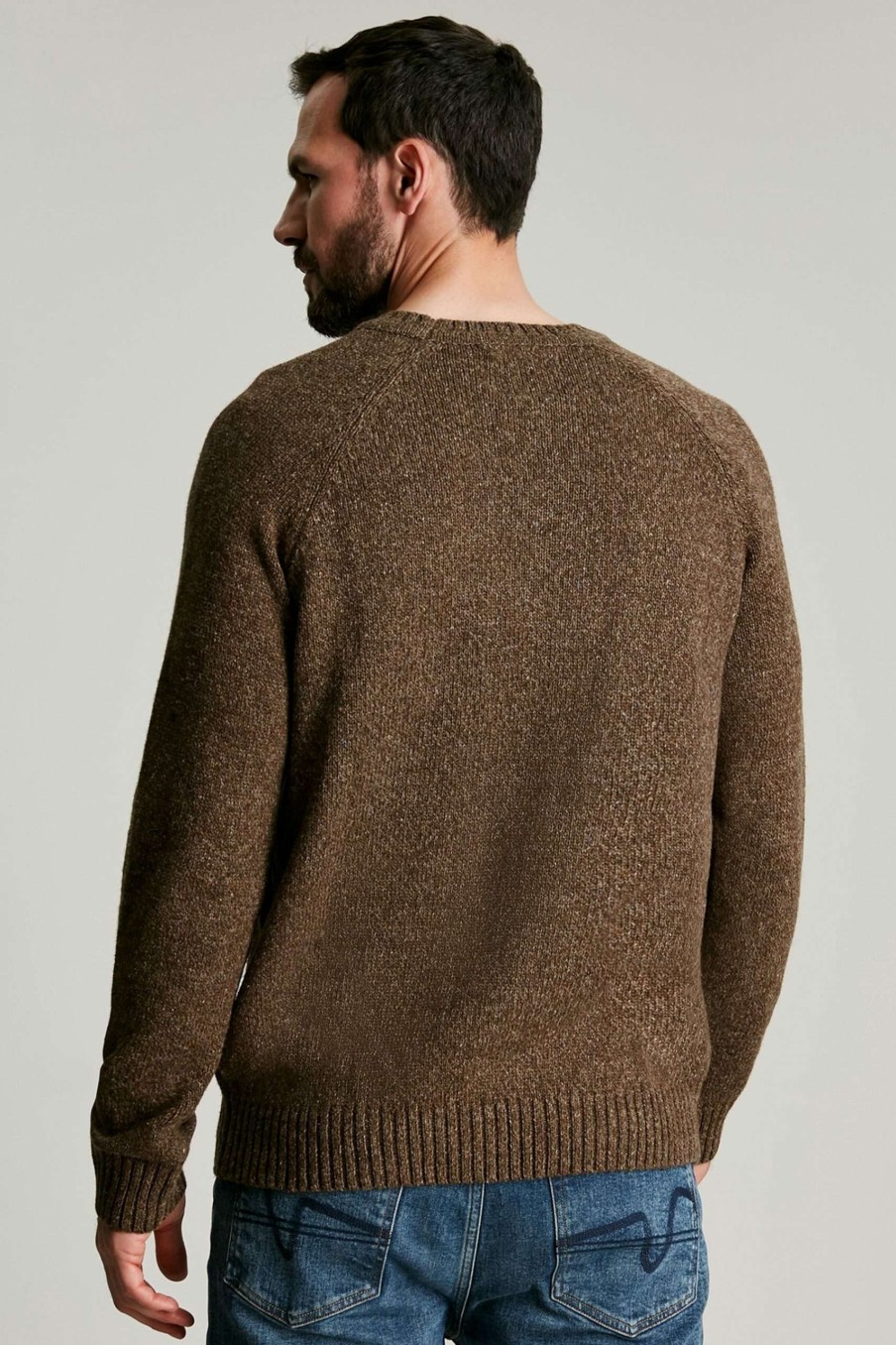 Apparel * | Joules Glenbay Donegal Crew Neck Brown Jumper Cut Price