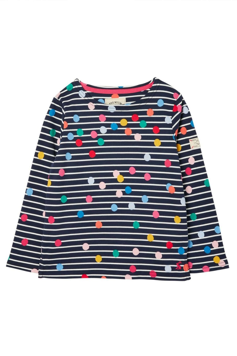 Apparel * | Joules Blue Harbour Long Sleeve Stripe And Printed T-Shirt Free Delivery