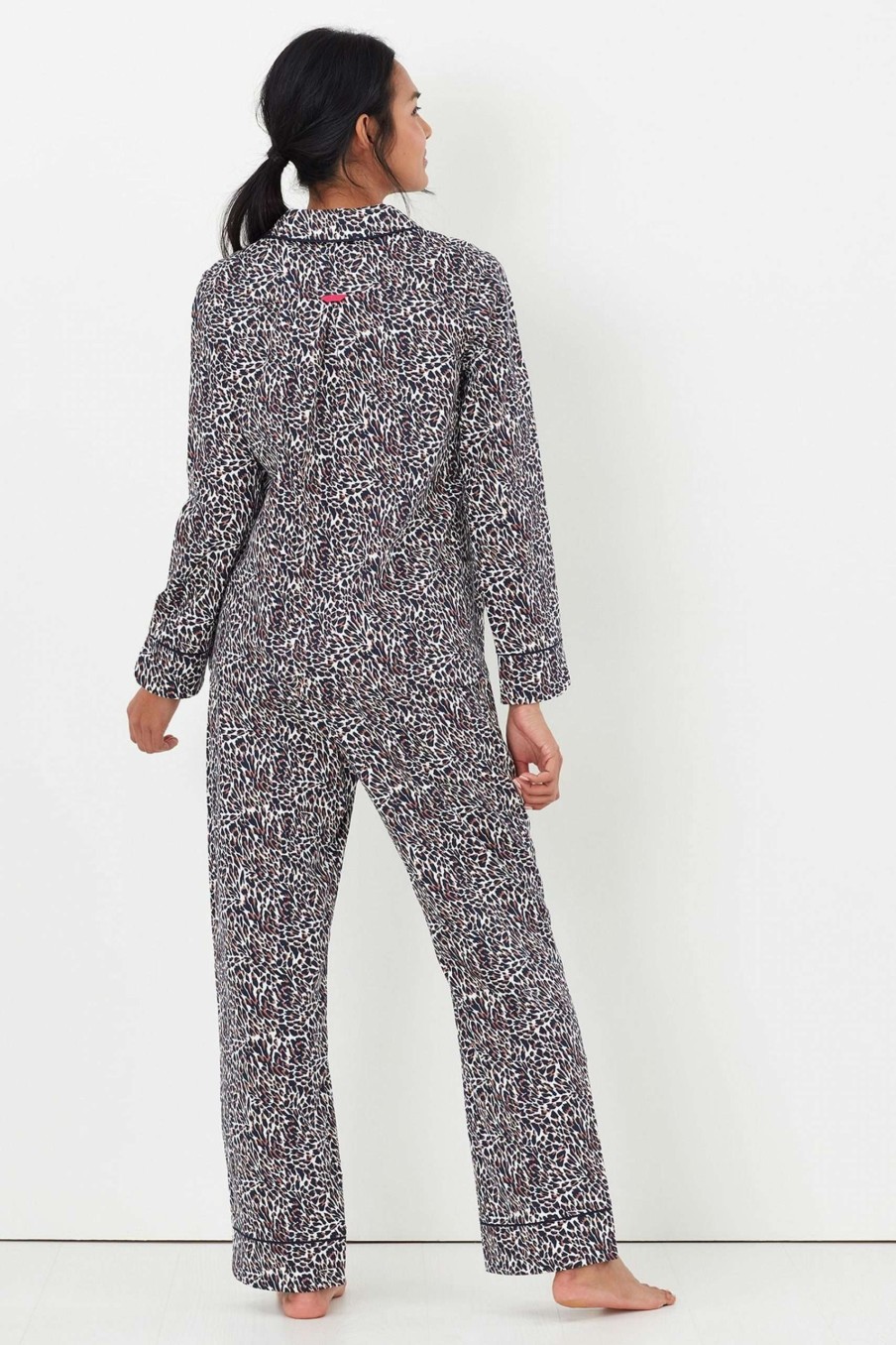 Accessories * | Joules Sleeptight Brushed Cotton White Animal Print Pyjama Set Attractive