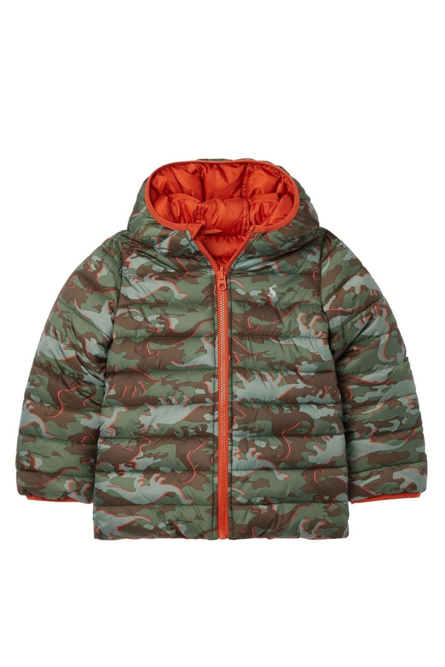 Apparel * | Joules Green Switch It Showerproof Printed Reversible Jacket Official