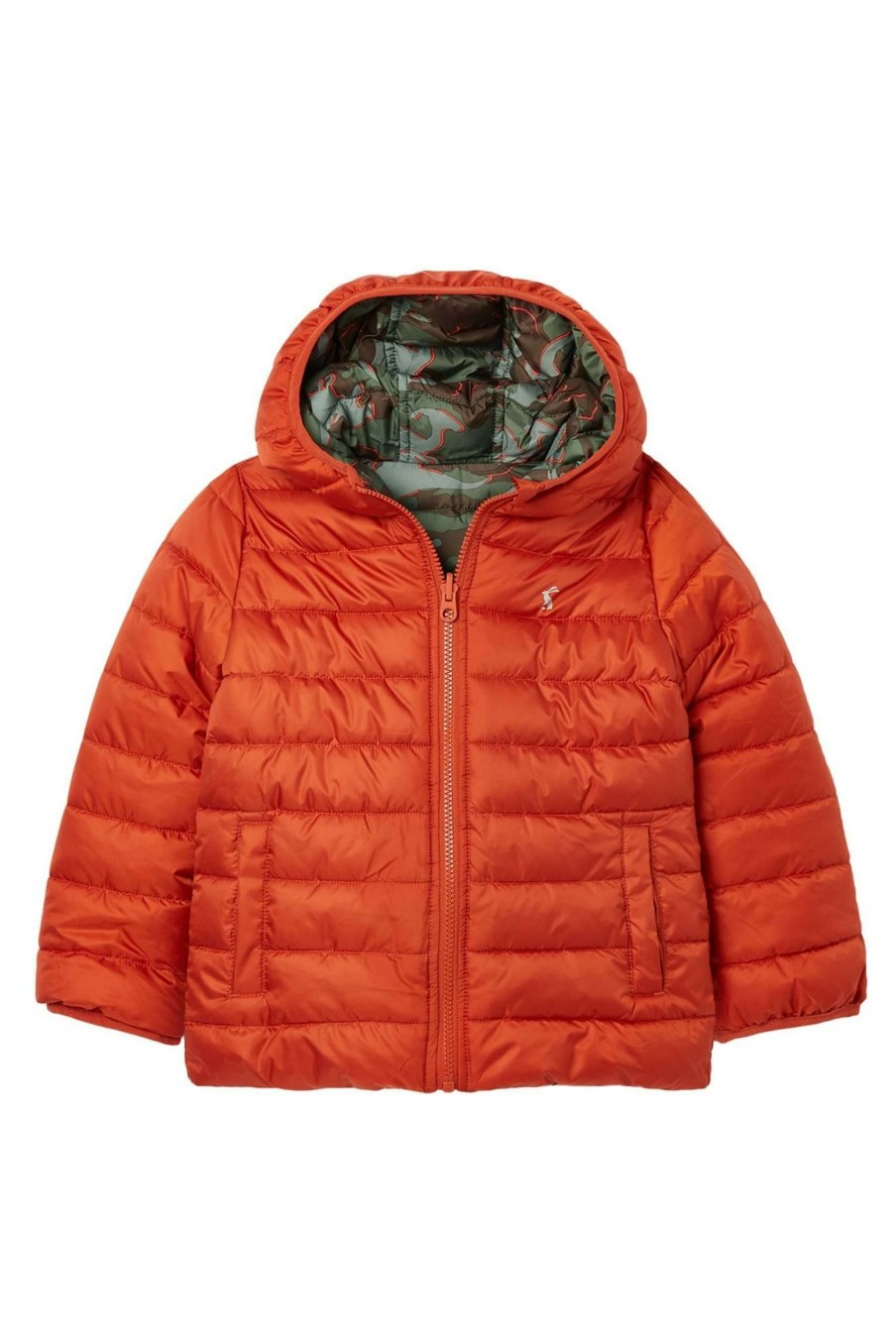 Apparel * | Joules Green Switch It Showerproof Printed Reversible Jacket Official