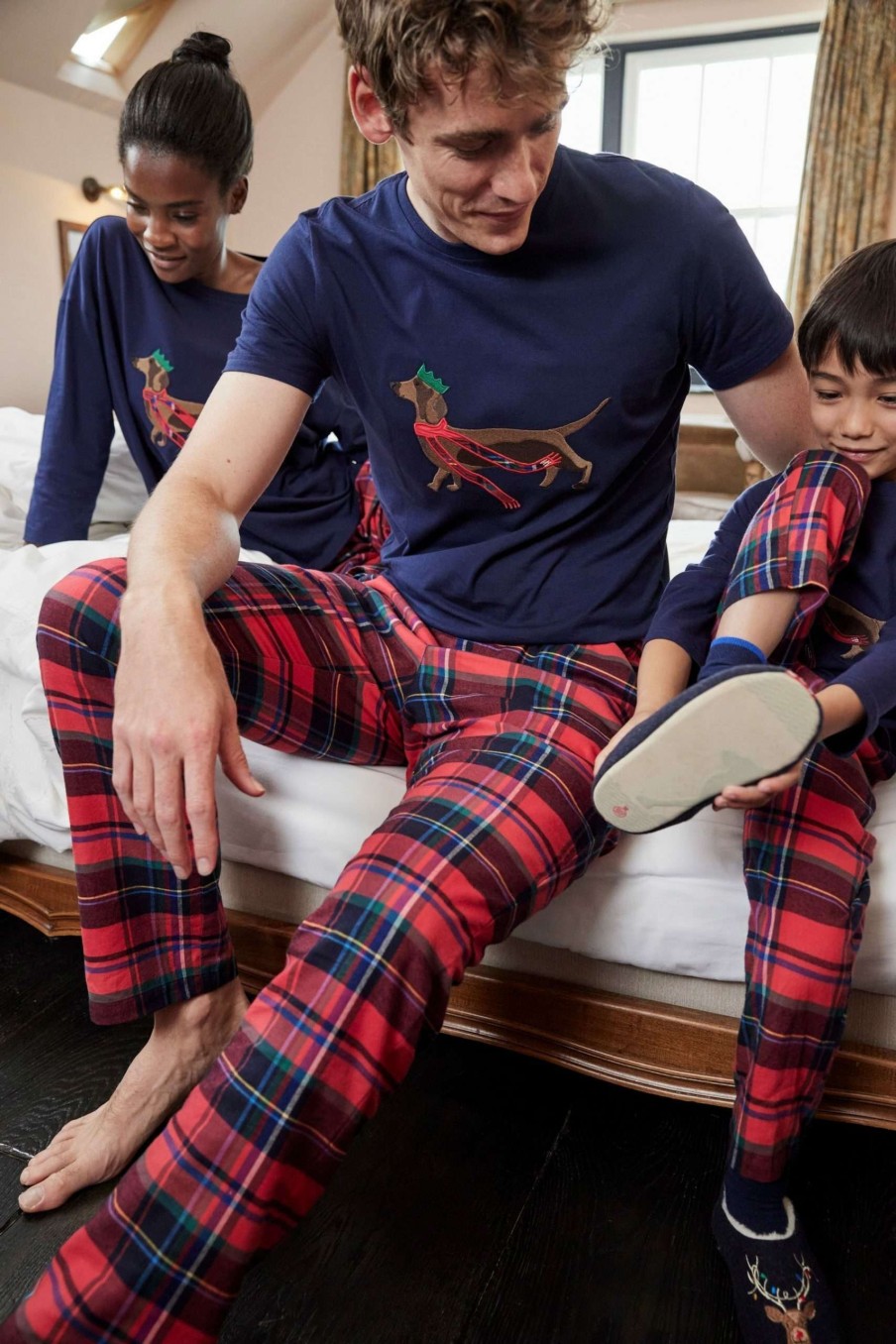 Accessories * | Joules Blue Christmas Nightwear Set Exclusive Design