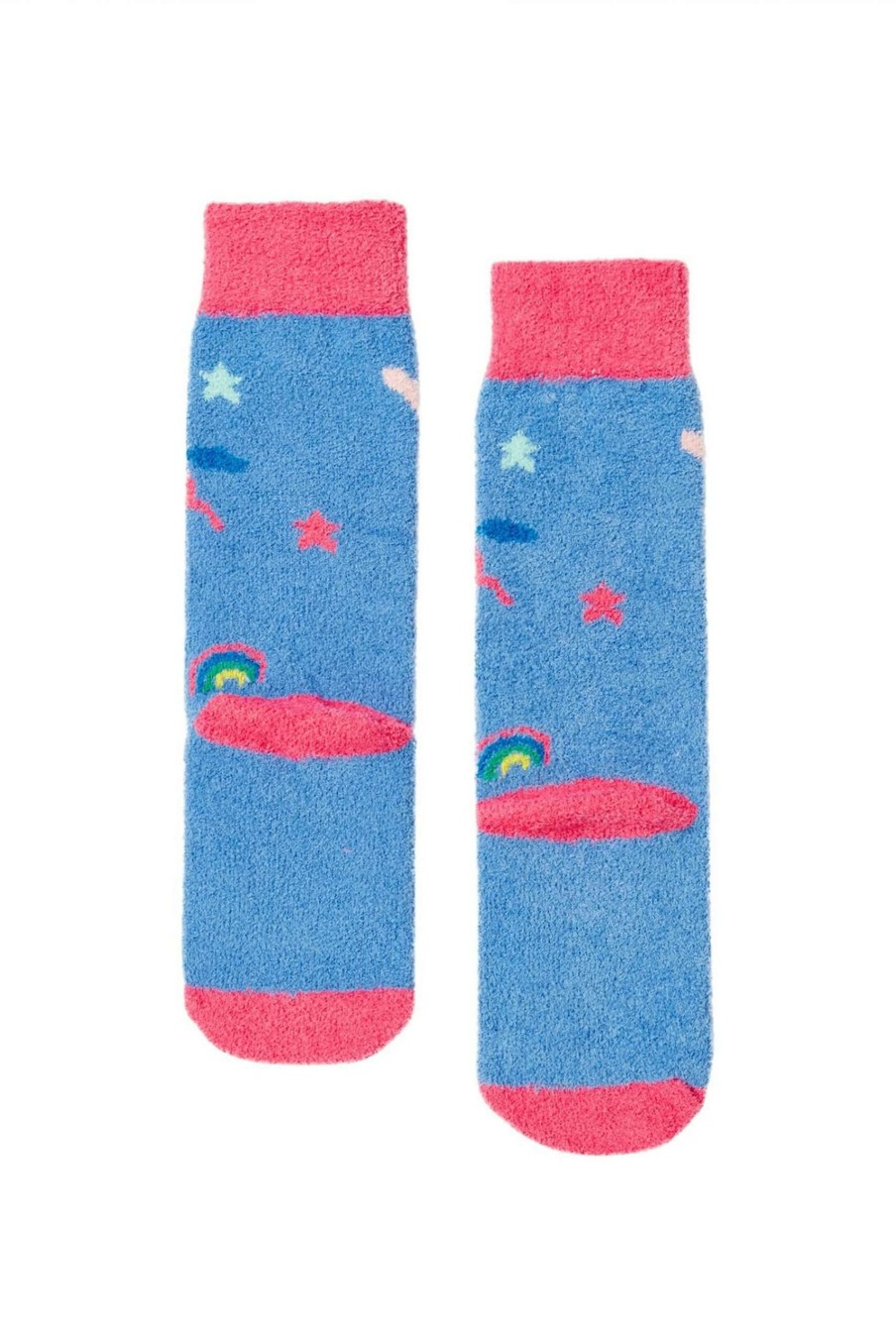 Accessories * | Joules Blue Fluffy Socks Discounts