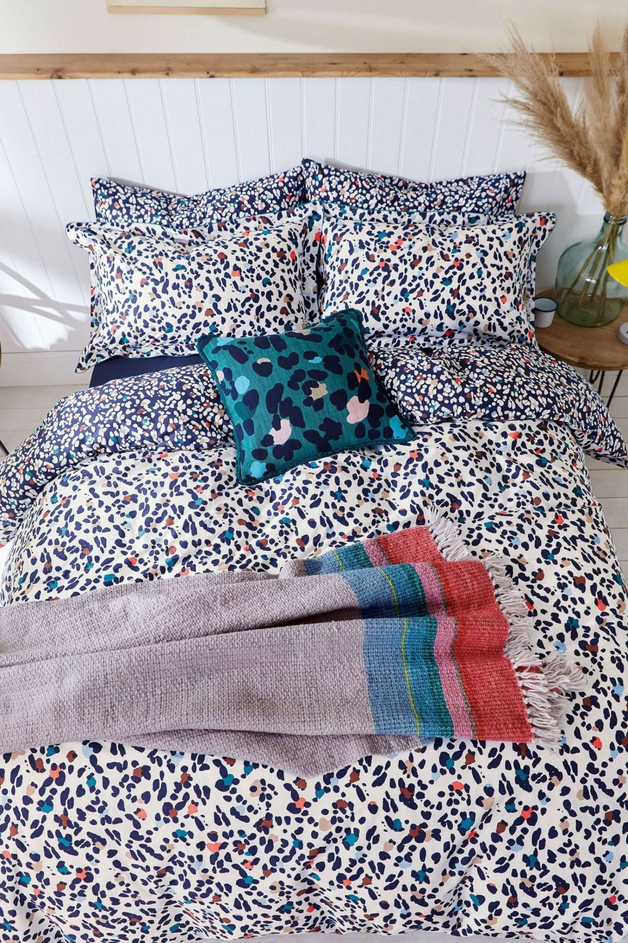 Accessories * | Joules Lynx Leopard 180 Thread Count Cotton Percale Duvet Cover And Pillowcase Set Special