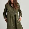 Apparel * | Joules Green Harlow Cord Button Through Dress Online Store