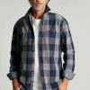 Apparel * | Joules Blue Penstone Long Sleeve Classic Fit With Back Pleat Twill Shirt Opening Sales