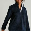 Apparel * | Joules Blue Cosy Polly Fleece Zip Neck Jumper Shop