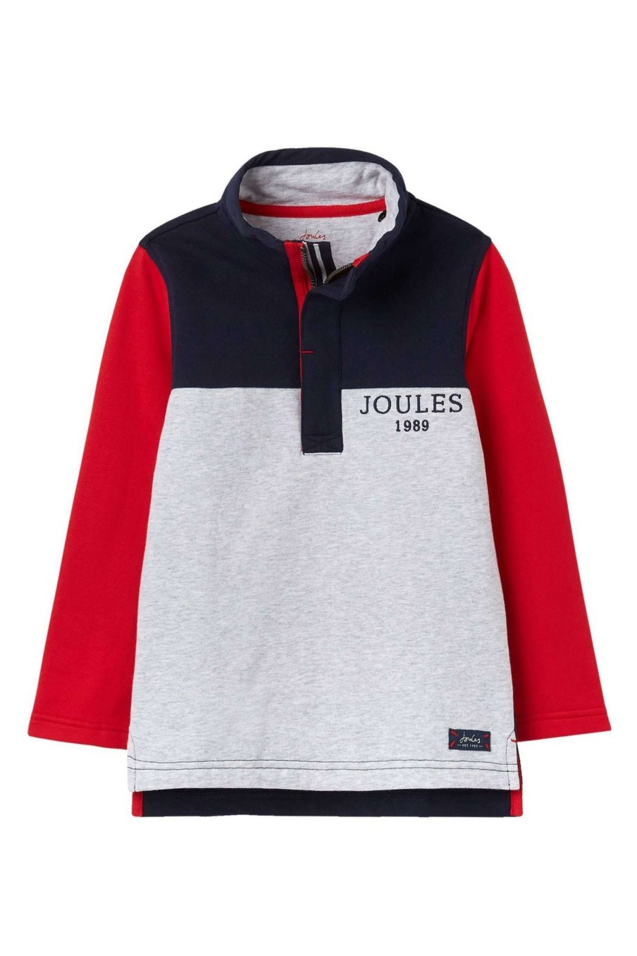 Apparel * | Joules Blue Dale Colourblock Overhead 1/2-Zip Sweatshirt Exclusive Design