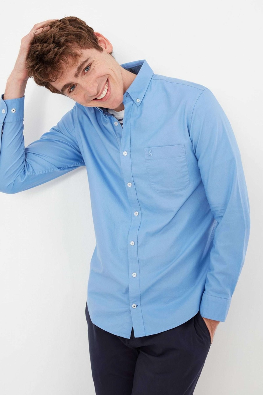 Apparel * | Joules Blue Classic Fit Coloured Oxford Shirt Official