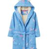 Apparel * | Joules Blue Starlight Fleece Lined Dressing Gown Opening Sales