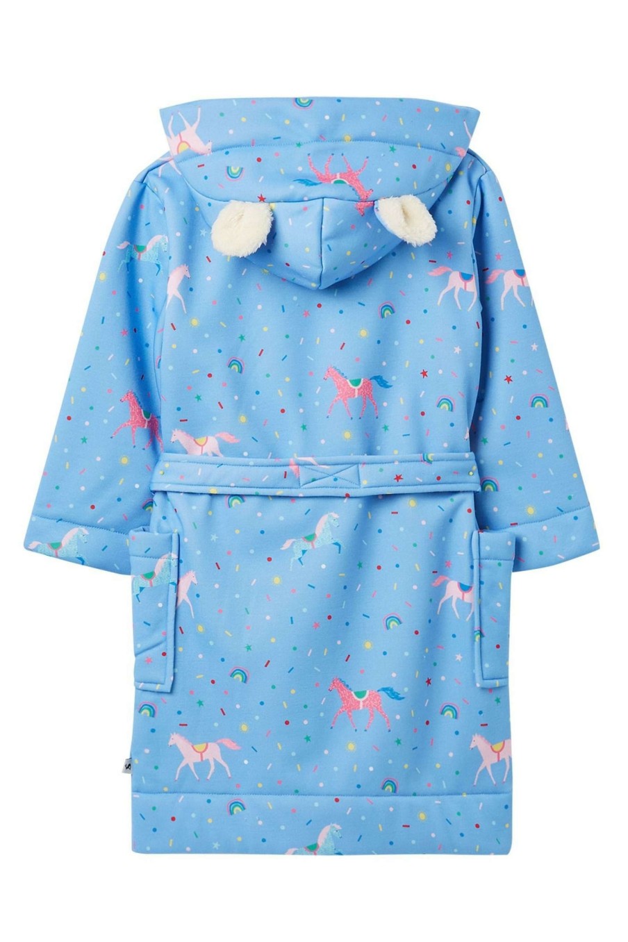 Apparel * | Joules Blue Starlight Fleece Lined Dressing Gown Opening Sales