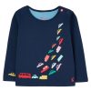 Apparel * | Joules Blue Tate Artwork Long Sleeve T-Shirt Fashion