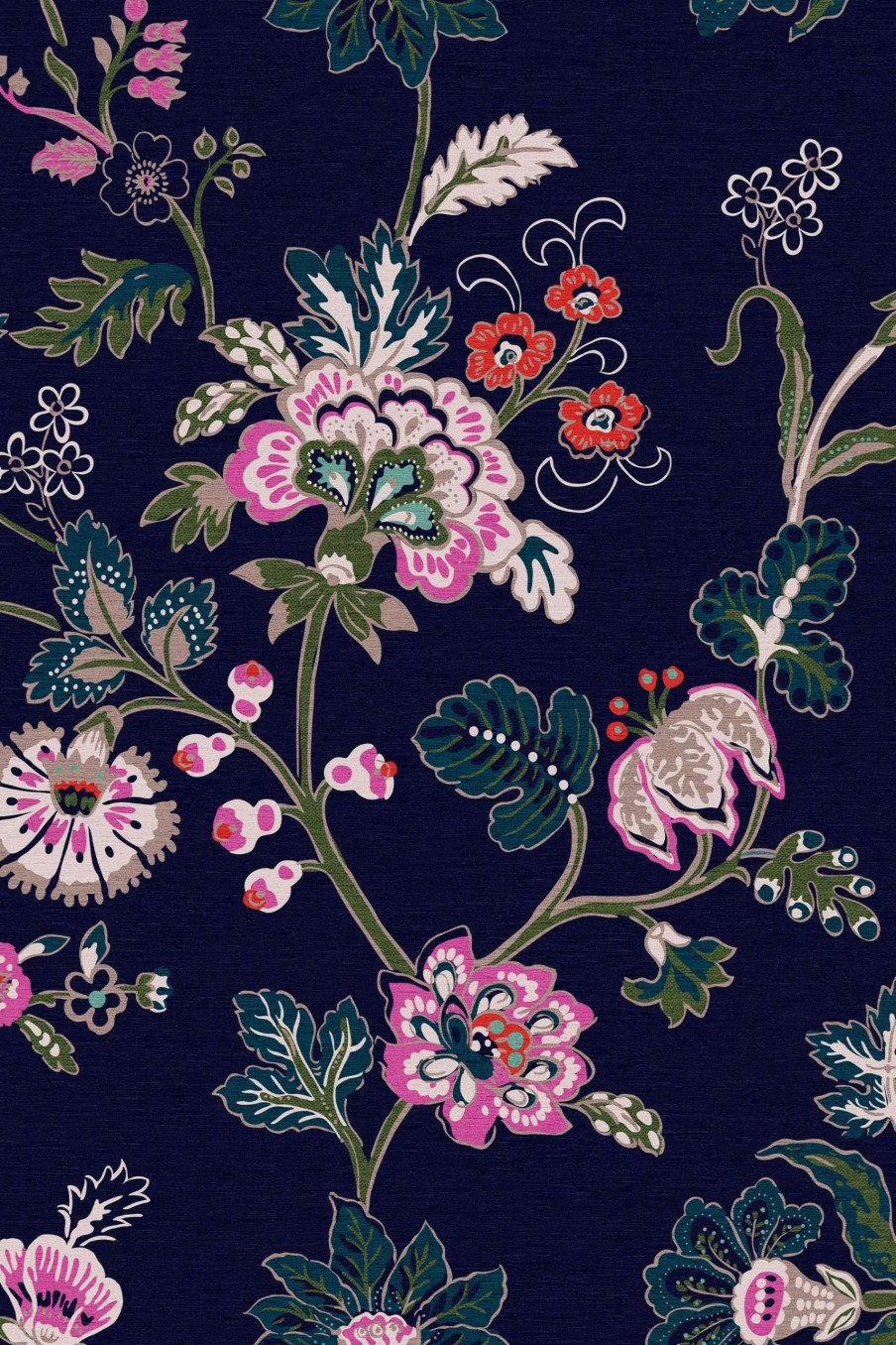 Accessories * | Joules Vine Cottage Floral Royal Navy A4 Sample Best-Selling