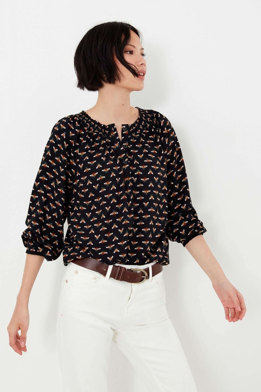 Apparel * | Joules Talia Pop Over Blouse Clearance Sale