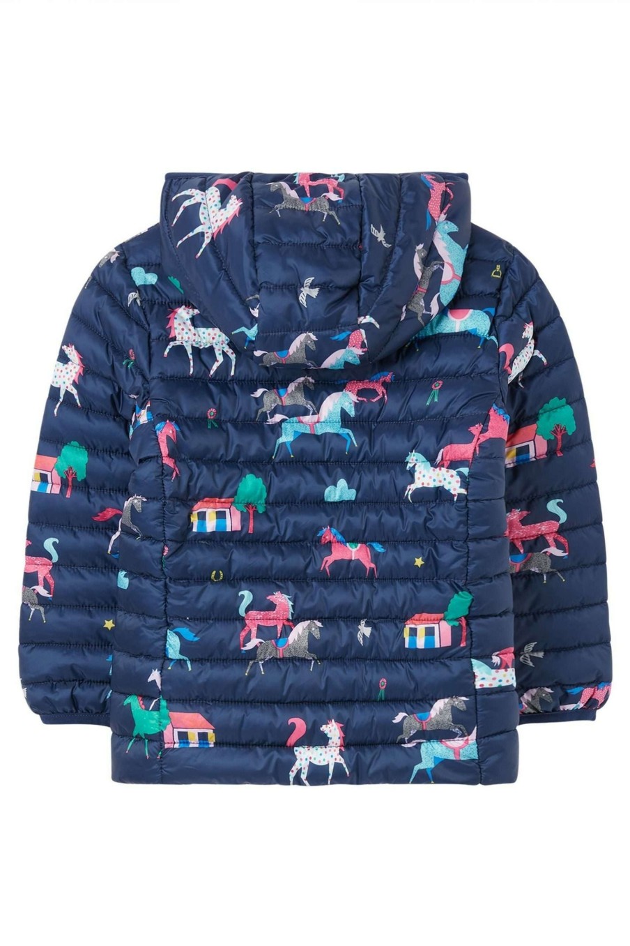 Apparel * | Joules Years Blue Printed Kinnaird Showerproof Recycled Packable Padded Jacket Limited Edition