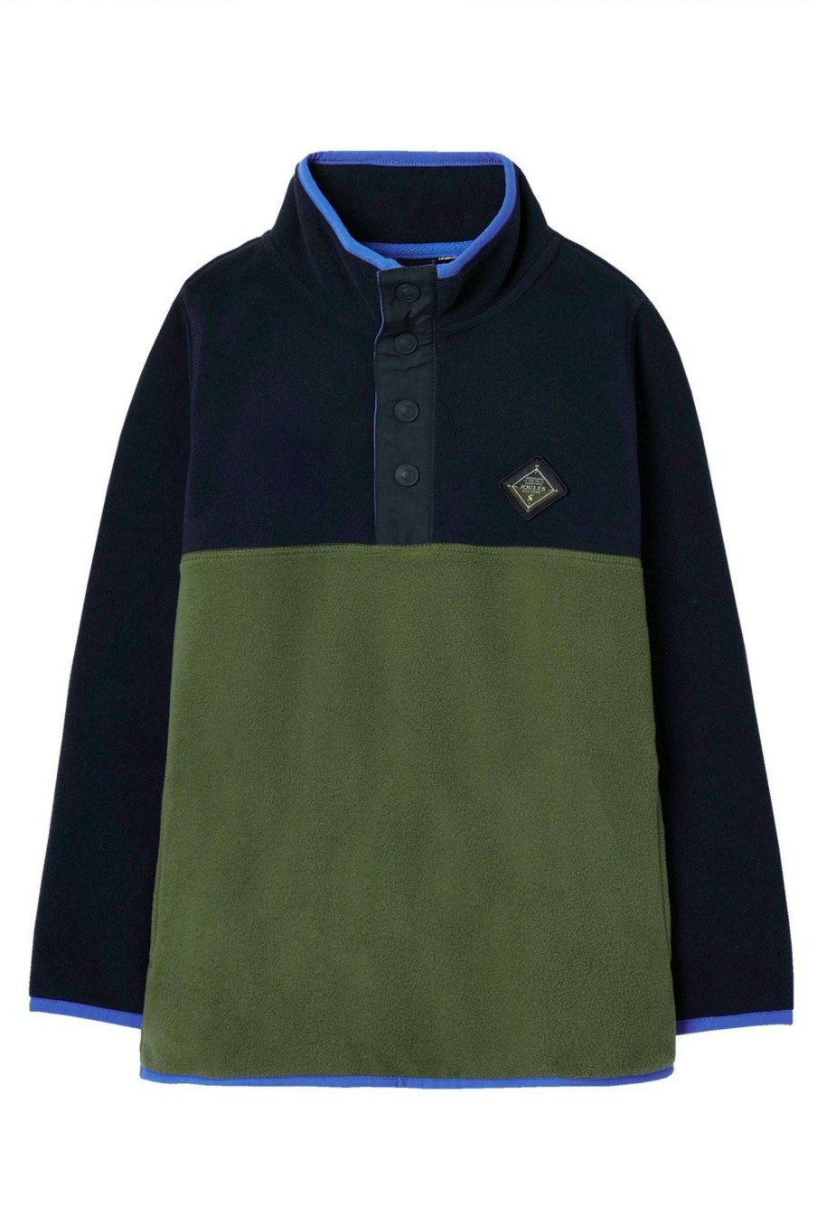 Apparel * | Joules Blue Jaxon Polar Colourblock 1/2 Placket Fleece Cheap Online