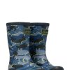 Accessories * | Joules Blue Roll Up Flexible Printed Wellies Closeout Sale