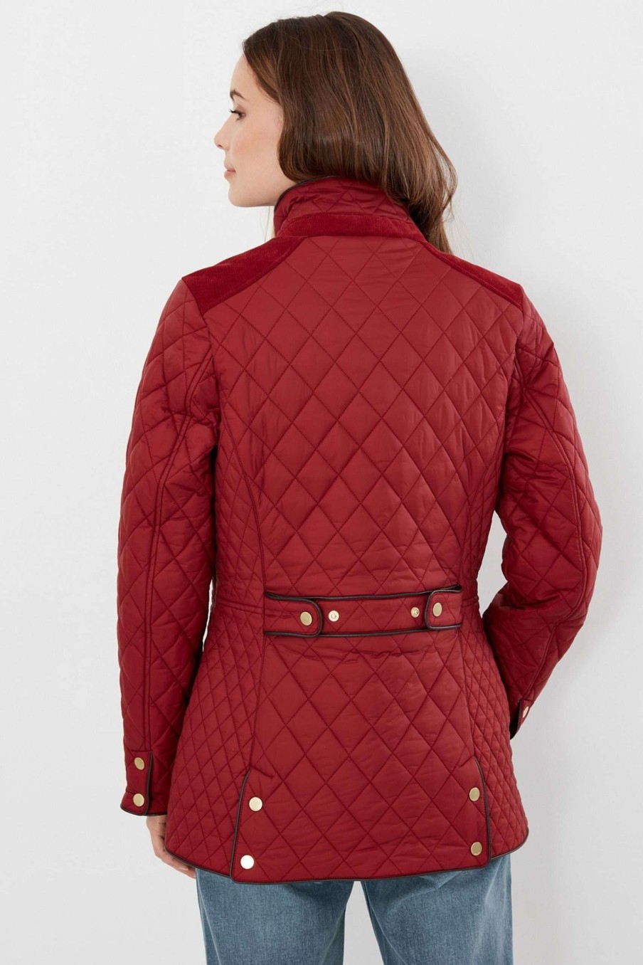 Apparel * | Joules Red Newdale Quilted Jacket Sale Online